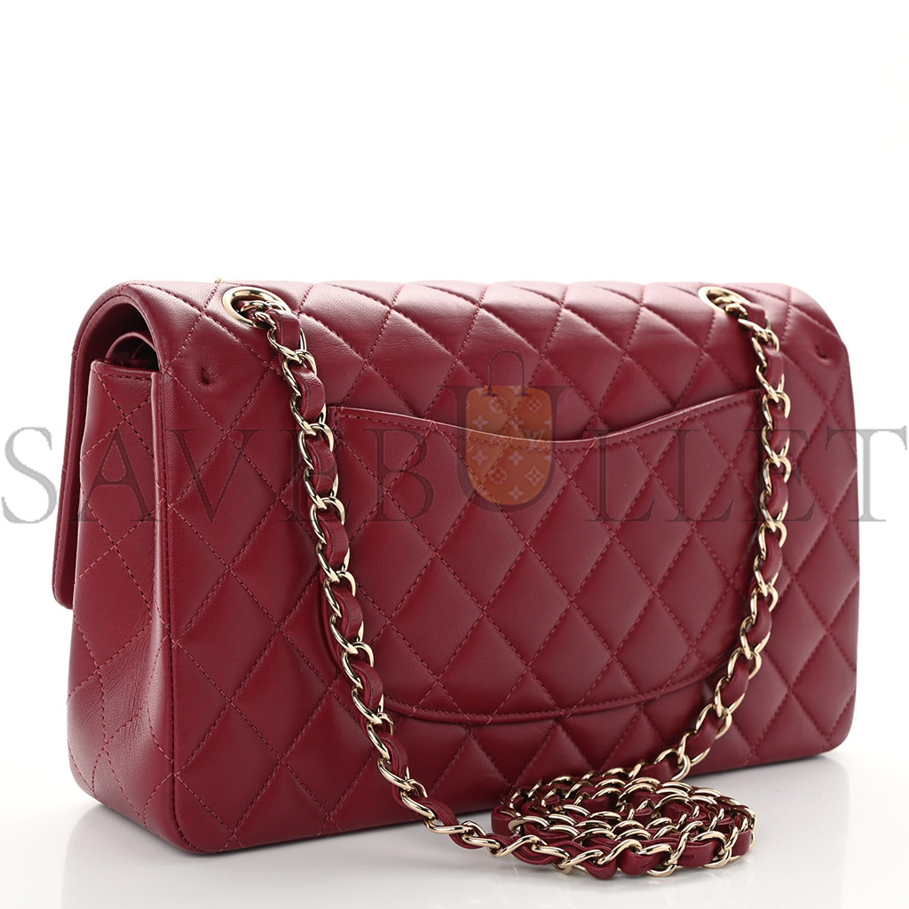 CHANEL CALFSKIN QUILTED MEDIUM DOUBLE FLAP DARK RED ROSE GOLD HARDWARE (25*15*6cm) CHANEL CALFSKIN QUILTED MEDIUM DOUBLE FLAP DARK RED ROSE GOLD HARDWARE (25*15*6cm)